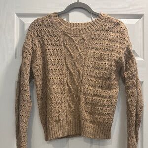 LOFT Textured Knit Brown Sweater